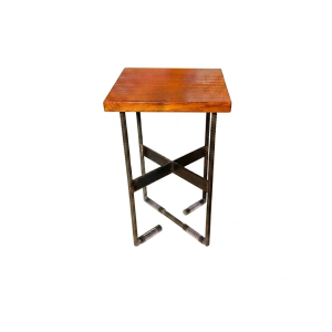 Banco Banqueta Industrial Hierro Y Madera