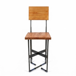 Banqueta Silla Industrial Hierro Y Madera