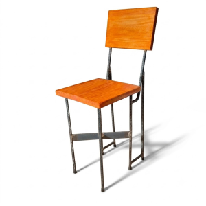 Silla Banqueta Industrial Hierro Y Madera